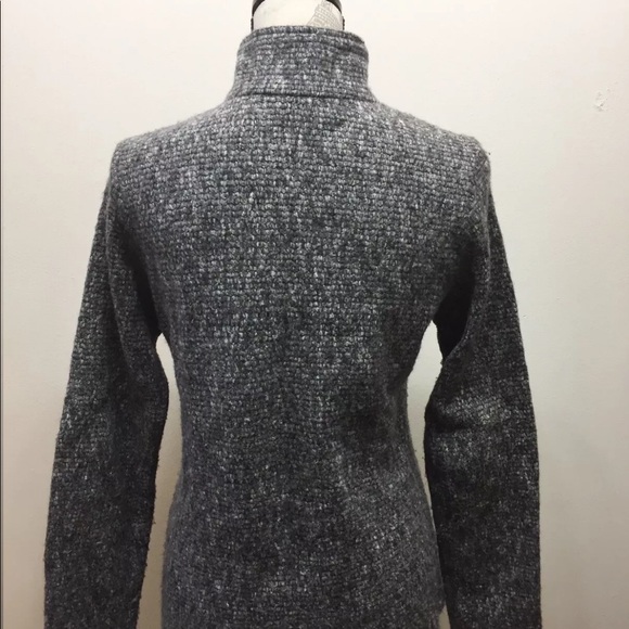 Women’s Wool Zip- Up Sweater Cardigan Tweed Grey Medium - Picture 3 of 4